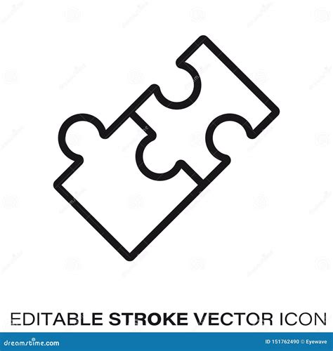 Verbonden Vector De Lijnpictogram Van Puzzelstukken Vector Illustratie