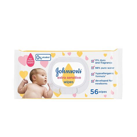 Johnson's Baby Wipes Extra Sensitive 56 Pieces| Lebanon – Feel22