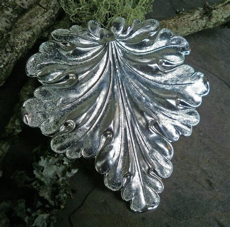 Silver Plated Stamping Medium Size Victorian Leaf