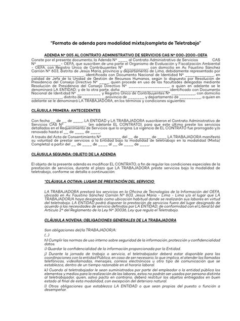 Modelo De Contrato De Teletrabajo Pdf Derecho Laboral Justicia