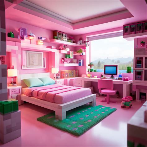 Girl's Pink Bedroom Minecraft Bedroom by Raj Gondaliya - Playground