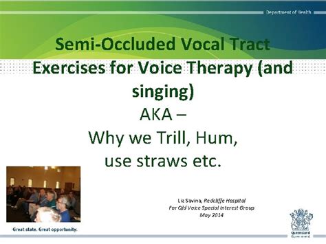 SemiOccluded Vocal Tract Exercises For Voice Therapy And