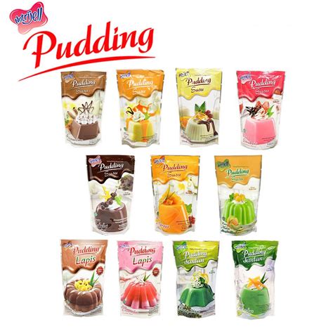 Halal Nutrijell Pudding Susu Coklat Vanila Mangga Caramel Pandan Melon