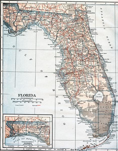 Map of Florida, 1914