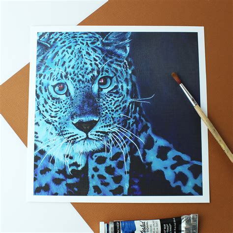 Blue Jaguar Print Jaguar Print Blue Black Jaguar Jungle - Etsy