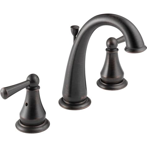 Delta Traditional Venetian Bronze 2 Handle Widespread Watersense Bathroom Faucet Drain Included