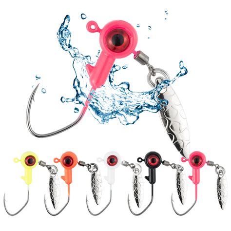 Pcs Crappie Jig Head With Spinner Blade Underspin Jig Head Hook