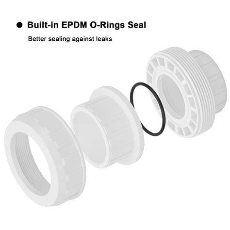 Snapklik.com : 3 PVC Union Coupling Pipe Fitting