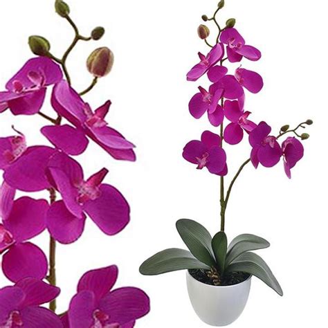 SZTUCZNY KWIAT STORCZYK ORCHIDEA DONICA OZDOBA 55 CM ERLI Pl