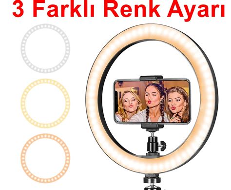 gaman Youtuber Tiktok Çekim Işıklı Makyaj Işığı Ring Light 10 inç Extra