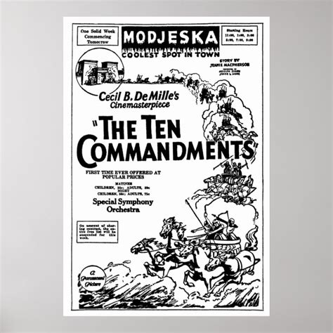 The Ten Commandments 1925 Vintage Movie Ad Poster Zazzle