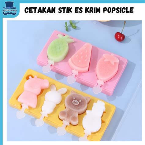 Jual Diy Cetakan Stik Es Krim Popsicle Coklat Silikon Bpa Free Karakter