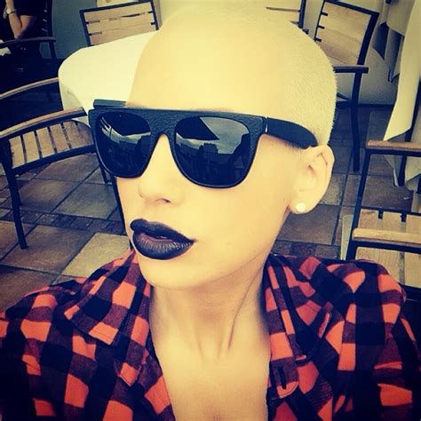 Amber Rose Goes Bald Headed Goth Grunge In Beverly Hills Photos