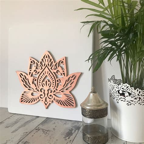 Lotus Flower Wall Art Flower Art Wooden Wall Art Yoga Etsy