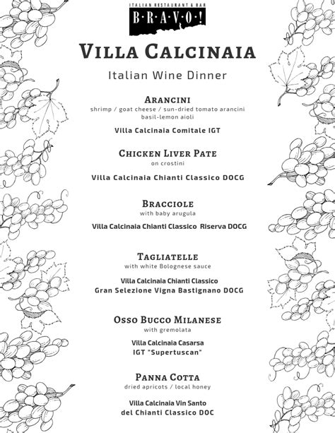 Villa Calcinaia Italian Wine Dinner | BRAVO!