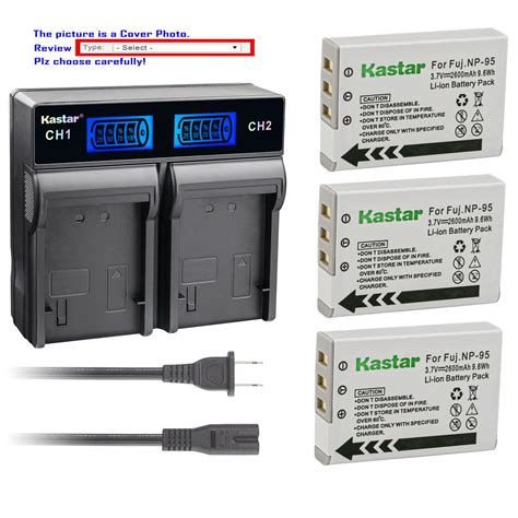 Kastar Battery LCD Rapid Charger For Fuji NP 95 BC 65N Fujifilm