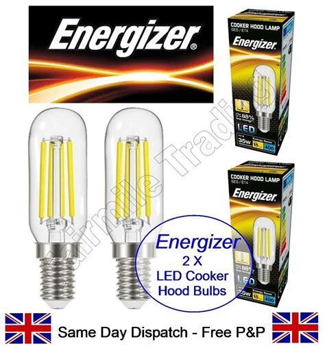 2 X Energizer 38w Led Cooker Hood Light Bulb 240v Ses E14 Extractor