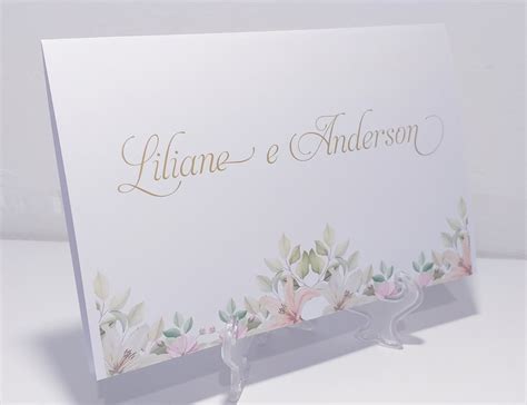 Convite Casamento Floral Nude Elo Produtos Especiais