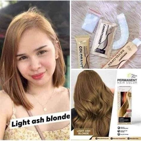 Light Ash Blonde Permanent Hair Color By Merrysun Shopee Philippines