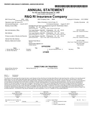 Fillable Online Dbr Ri Combined Annual Statement Aig Fax Email