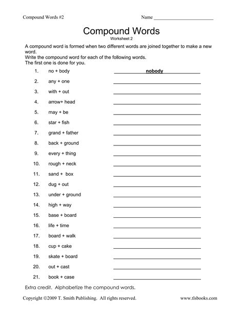 Compound Words Worksheet Part 3 Pdf