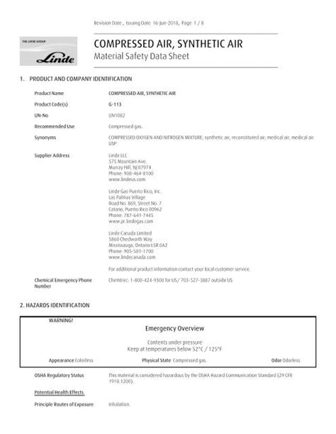 Nitrogen Gas Material Safety Data Sheet Msds Linde 44 Off