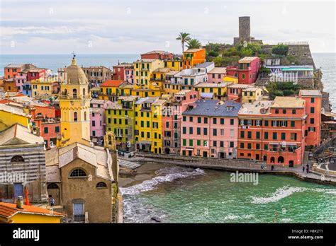 Vernazza Fishing Village Seascape In Five Lands Cinque Terre National