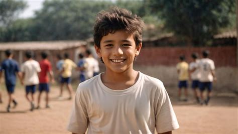 Premium Photo Happy Argentinian Boy Playing Soccer Latin American Culture