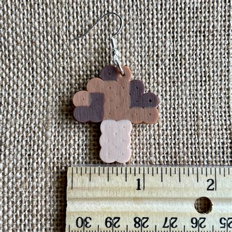 Brown Mushroom Perler Bead Earrings Hypoallergenic Hook Etsy