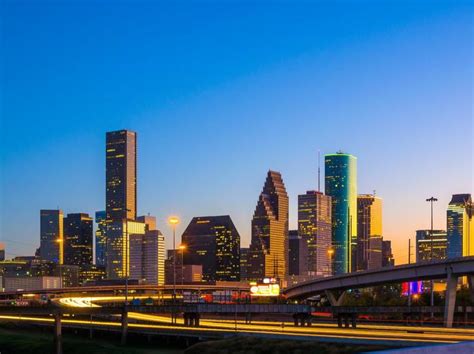 Downtown Houston Skyline at Sunset