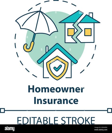 Homeowner Insurance Concept Icon Stock Vector Image And Art Alamy