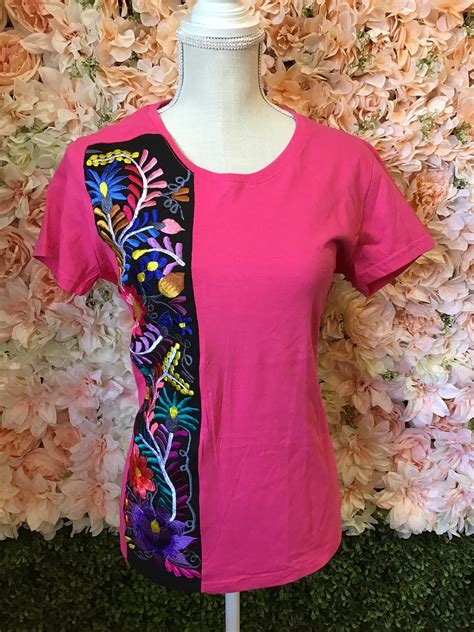 Mexican Floral Hand Made Embroidery T Shirt Hand Made Mexican Etsy