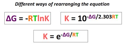 Delta G = -RTlnK, Equation, Problems, Formulas, Units