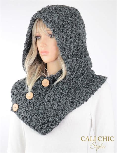 Elena Cowl Pattern 804 Knit Hooded Cowl Pattern Knitting Etsy In 2021