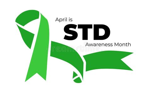 Std Awareness Month Vector Illustraion With Green Ribbon On White