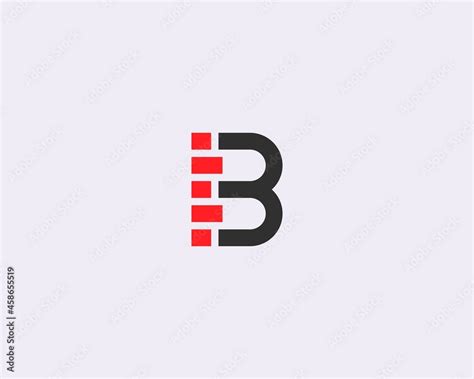 Abstract design of letter B monogram logo with brick or block elements ...