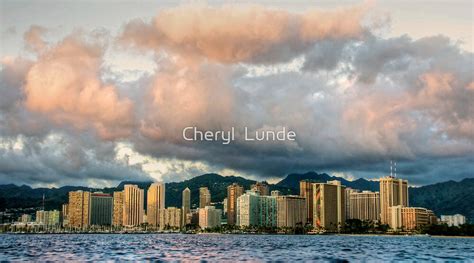 "Honolulu Skyline" by Cheryl Lunde | Redbubble