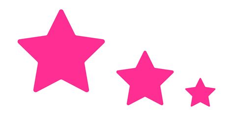 Three Pink Star Icon Space Symbol Sign Trendy Web Decoration Vector