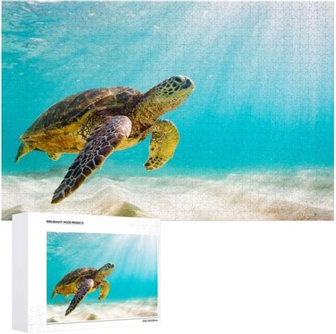 Dreamtimes Wooden Jigsaw Puzzles 1000 Pieces Sea Turtle In The Galapagos Island Educational