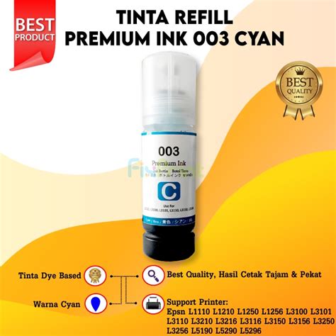 Jual Tinta 001 003 Premium Ink Refill Printer Epson L4150 L4160 L6160