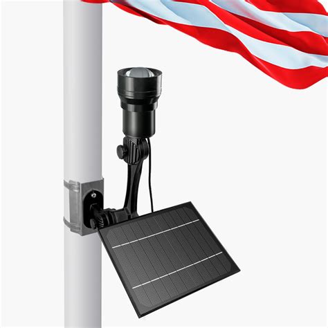 RAYSLIT Flag Pole Light Solar Powered Ultra Bright Focus Adjustable