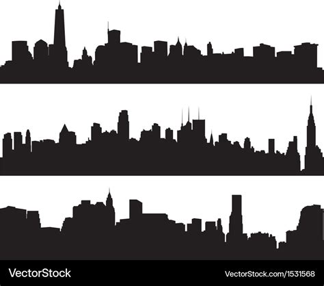 City skylines silhouette Royalty Free Vector Image