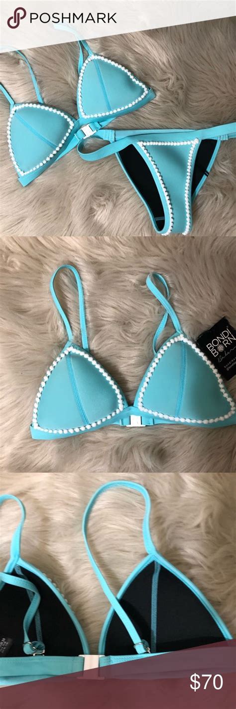 Bondi Born Neoprene Bikini Set NWT Australian Brand Bikini Light Blue