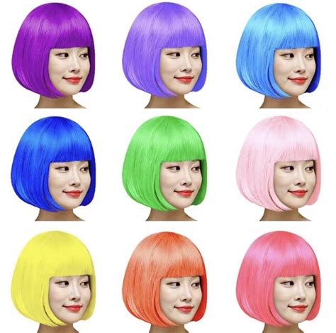 วิกสี วิกสีแฟนซี วิกผมสี เลือกสีตามภาพแน่นอน รหัส วิกผมแฟนซี วิกบ๊อบสี Th