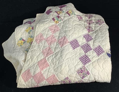 Lot Vintage Patchwork Quilt