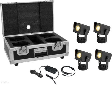 EUROLITE Set 4x AKKU Dot 1 RGB WW QuickDMX bk Charger Case Sprzęt