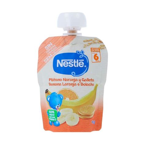 Comprar Puré Bolsita Plátano Naranja y Galleta de Nestlé