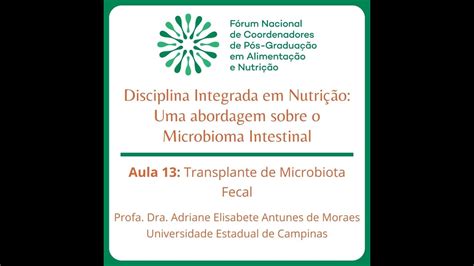 Aula Transplante De Microbiota Fecal Youtube