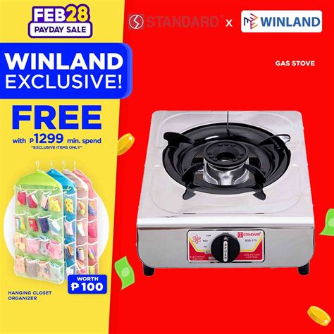 STANDARD Appliances By Winland Cooking Stove Single Burner Stainless