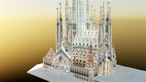 3d Model La Sagrada Familia Interior And Exterior Vr Ar Low Poly Cgtrader